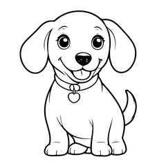 Cute vector illustration Dachshund hand drawn for toddlers