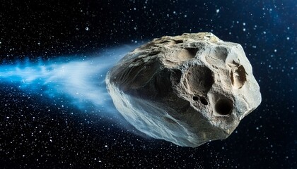 Asteroid Rast durch den All. 