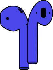 Wireless in ear headphones, vector graphic, graphic resources, high quality, object, technology, futuristic, unique, comfortable, original, volume, audio output, audio input