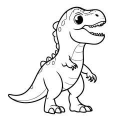 Vector illustration of a cute TRex drawing for children page