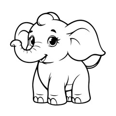 Cute vector illustration elephant hand drawn for toddlers