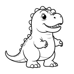 Cute vector illustration TRex doodle for kids coloring worksheet