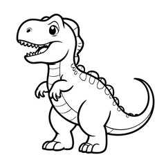 Simple vector illustration of TRex hand drawn for toddlers