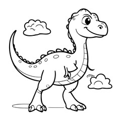 Simple vector illustration of Dino for children colouring activity
