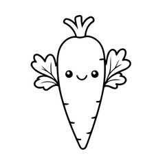 Simple vector illustration of Carrot hand drawn for toddlers
