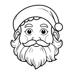 Vector illustration of a cute Santa drawing for colouring page