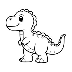 Cute vector illustration Dinosaur for kids coloring activity page