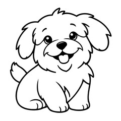 Cute vector illustration Havanese drawing for toddlers book