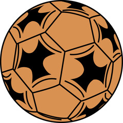 Vector illustration of soccer ball with stars. icon. graphic resource. sport. vector.black . Football. Detailed. Sports. Fun. High quality. High resolution. Graphic Resource