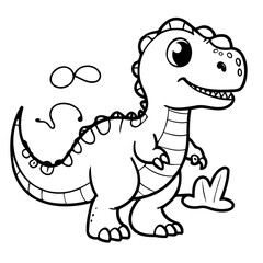 Vector illustration of a cute Dino drawing for toddlers book