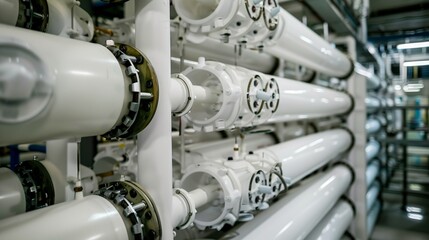 White Ion Exchange System in a Water Treatment Facility, Highlighting Purification Technology