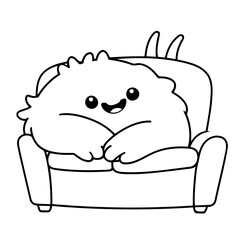 Simple vector illustration of Monster for toddlers colouring page