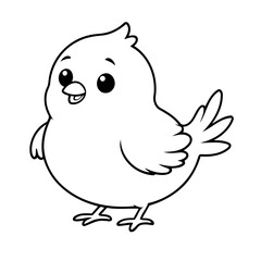 Simple vector illustration of Bird drawing for toddlers book