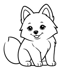 Cute vector illustration Pomsky doodle for toddlers worksheet