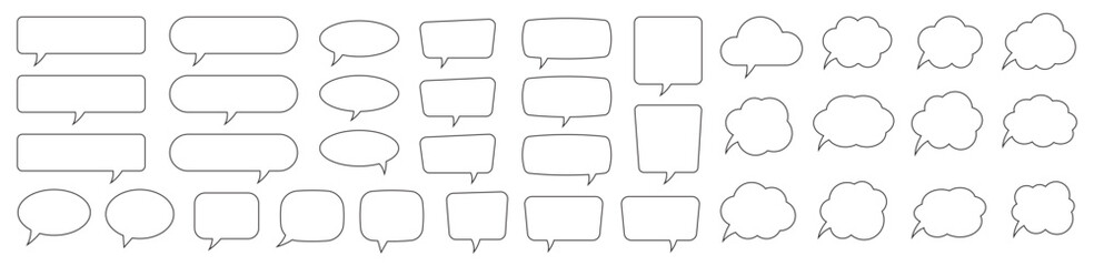 Speech bubble, speech balloon, chat bubble line art icon for apps and websites.
