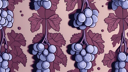 Grapes pattern  wallpaper background generative ai