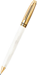 Naklejka premium Watercolor illustration of a white and gold pen. Generative AI.