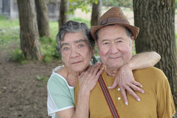 Happy senior couple feeling love after a long marriage 