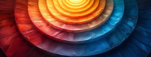 master palate paint color wheel with different colorful geometric swatches in a rainbow color tones in a circle   