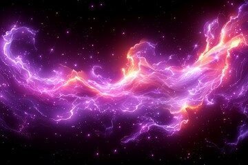 Swirling Purple and Orange With Stars Background