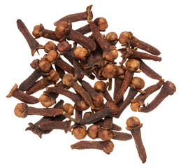 Dried clove spice on isolated background