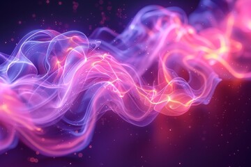 Purple and Pink Smoke Swirls Against Black Background