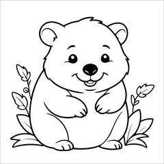 Wombat Coloring Page Drawing For Kids
