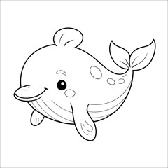 Whale Coloring Page Drawing For Toddlers