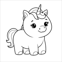 Unicorn Coloring Page Drawing For Toddlers