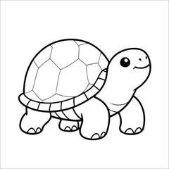 Turtle Coloring Page Drawing For Children