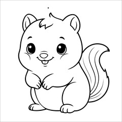 Squirrel Coloring Book Drawing For Kids