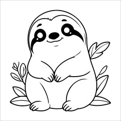 Sloth Coloring Page Activity For Toddlers