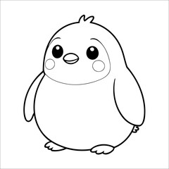 Penguin Coloring Page Drawing For Children