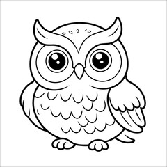 Owl Coloring Page Drawing For Toddlers