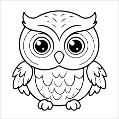 Owl Coloring Page Drawing For Kids