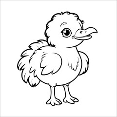 Ostrich Coloring Page Drawing For Toddlers