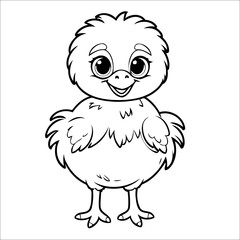 Ostrich Coloring Page Drawing For Kids