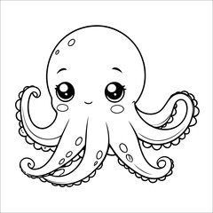 Octopus Coloring Page Drawing For Kids