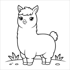 Llama Coloring Page Drawing For Toddlers