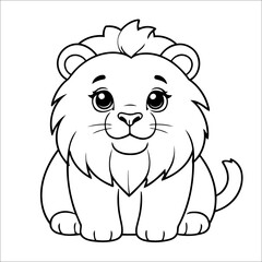 Lion Coloring Page Drawing For Toddlers