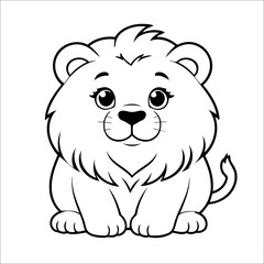 Lion Coloring Page Drawing For Kids