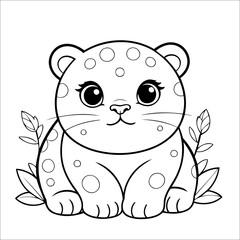 Leopard Coloring Book Drawing For Kids