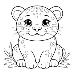 Jaguar Coloring Page Drawing For Toddlers
