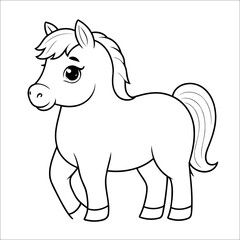 Horse Coloring Page Drawing For Kids