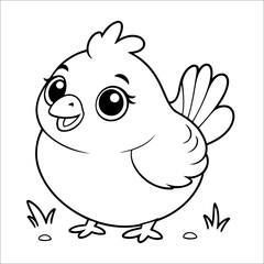 Hen Coloring Page Drawing For Toddlers