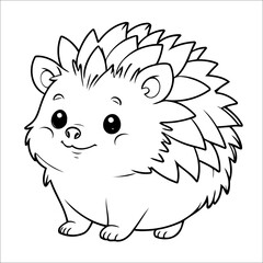 Hedgehog Coloring Book Drawing For Kids
