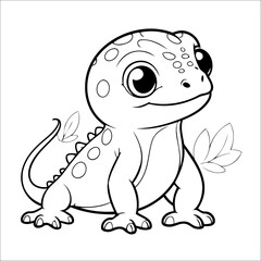 Gecko Coloring Page Drawing For Children