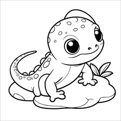 Gecko Coloring Book Drawing For Kids