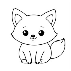 Fox Coloring Book Drawing For Kids