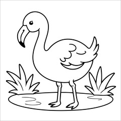 Flamingo Coloring Page Drawing For Kids